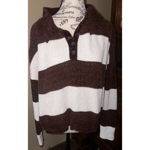 Nikkak Women's Cropped Sweater XL  Cable Knit Mock Neck